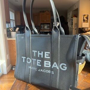 Marc Jacobs Black Leather Tote Bag
